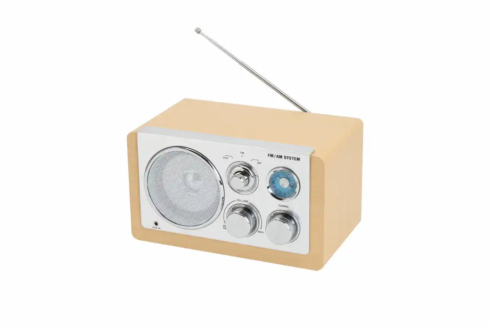 Radio analógica AM/FM Denver con entrada auxiliar Lightwood | TR-63LW